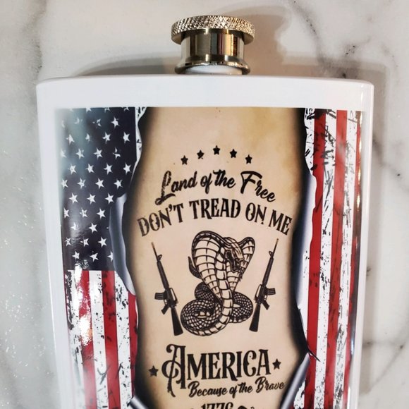 1776 Land of The Free 7oz Flask - Picture 1 of 5